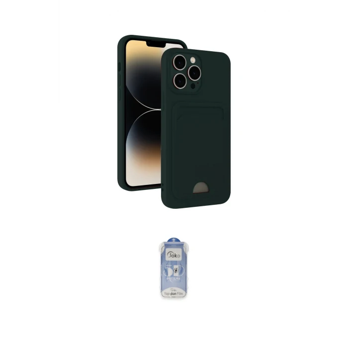 ieg™ iPhone 15 Pro Max Kılıf Vadi Çizgi Prime - Siyah Joko Magic 5D Cam