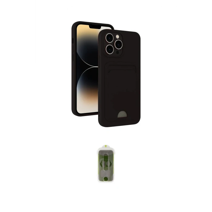 ieg™ iPhone 15 Pro Max Kılıf Vadi Çizgi Prime - Siyah Joko Magic 5D Hayalet Cam