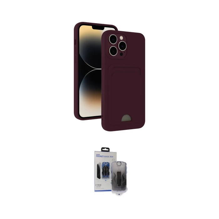 ieg™ iPhone 15 Pro Max Kılıf Vadi Çizgi Prime - Siyah Vanessa Magic Hayalet Cam