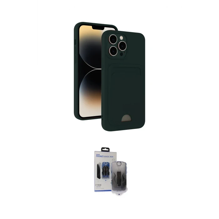 ieg™ iPhone 15 Pro Max Kılıf Vadi Çizgi Prime - Siyah Vanessa Magic Hayalet Cam