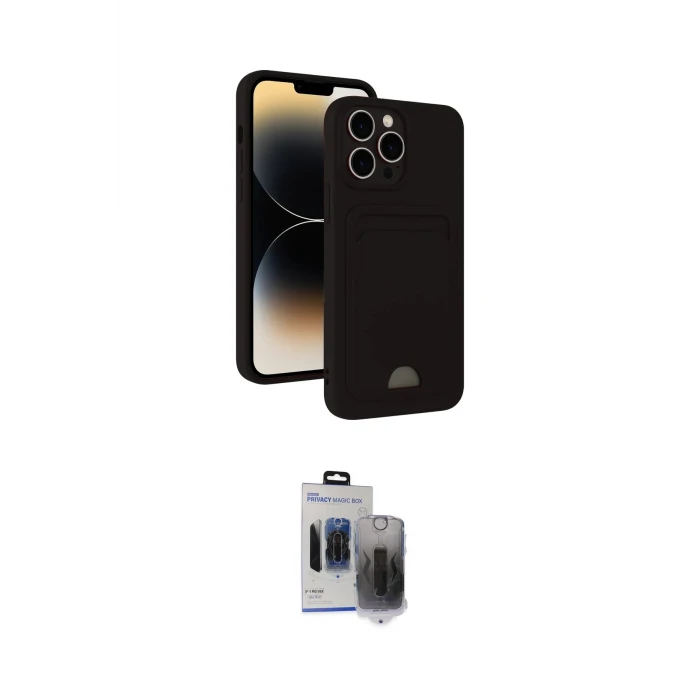 ieg™ iPhone 15 Pro Max Kılıf Vadi Çizgi Prime - Siyah Vanessa Magic Hayalet Cam