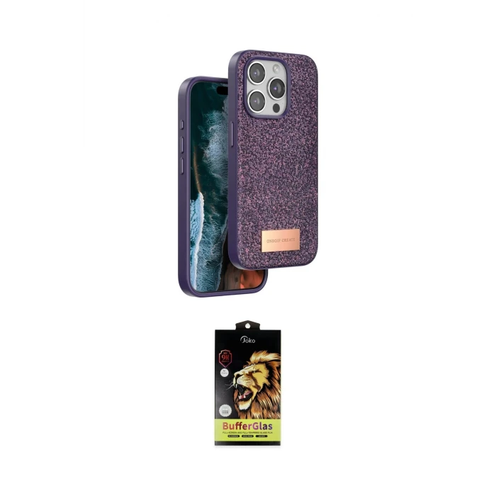 ieg™ iPhone 15 Pro Max Kılıf Vadi Klasik Serisi - Siyah Buffer Cam Ekran Koruyucu