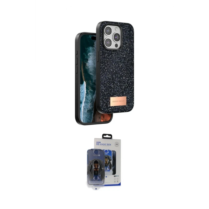 ieg™ iPhone 15 Pro Max Kılıf Vadi Klasik Serisi - Siyah Vanessa Magic Cam