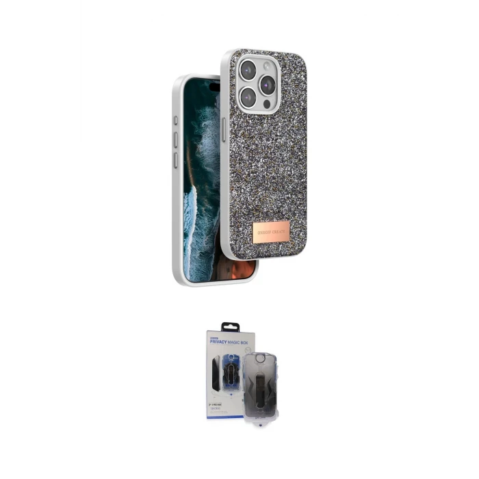 ieg™ iPhone 15 Pro Max Kılıf Vadi Klasik Serisi - Siyah Vanessa Magic Hayalet Cam