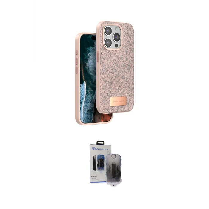ieg™ iPhone 15 Pro Max Kılıf Vadi Klasik Serisi - Siyah Vanessa Magic Hayalet Cam