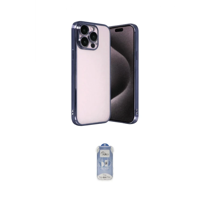 ieg™ iPhone 15 Pro Max Kılıf Vadi Minimal - Siyah Joko Magic 5D Cam