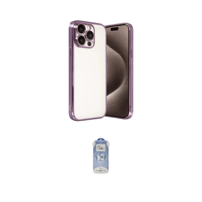 ieg™ iPhone 15 Pro Max Kılıf Vadi Minimal - Siyah Joko Magic 5D Cam