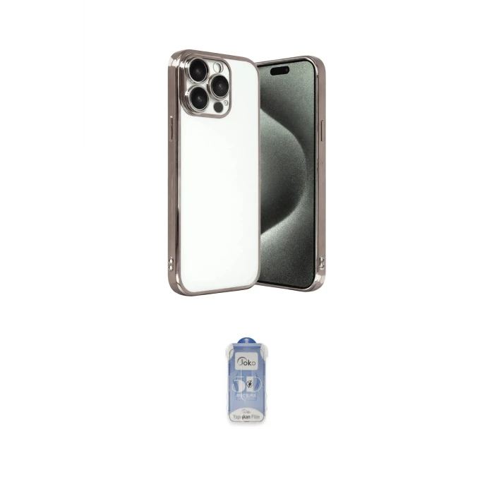 ieg™ iPhone 15 Pro Max Kılıf Vadi Minimal - Siyah Joko Magic 5D Cam