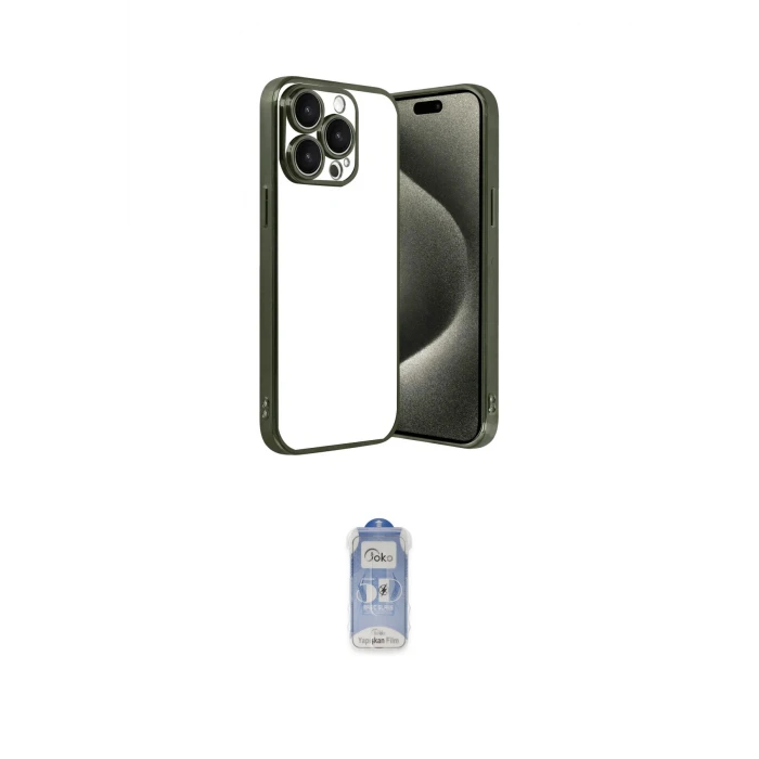 ieg™ iPhone 15 Pro Max Kılıf Vadi Minimal - Siyah Joko Magic 5D Cam