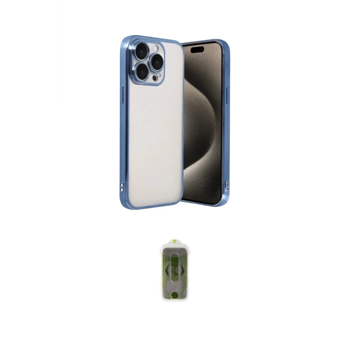 ieg™ iPhone 15 Pro Max Kılıf Vadi Minimal - Siyah Joko Magic 5D Hayalet Cam