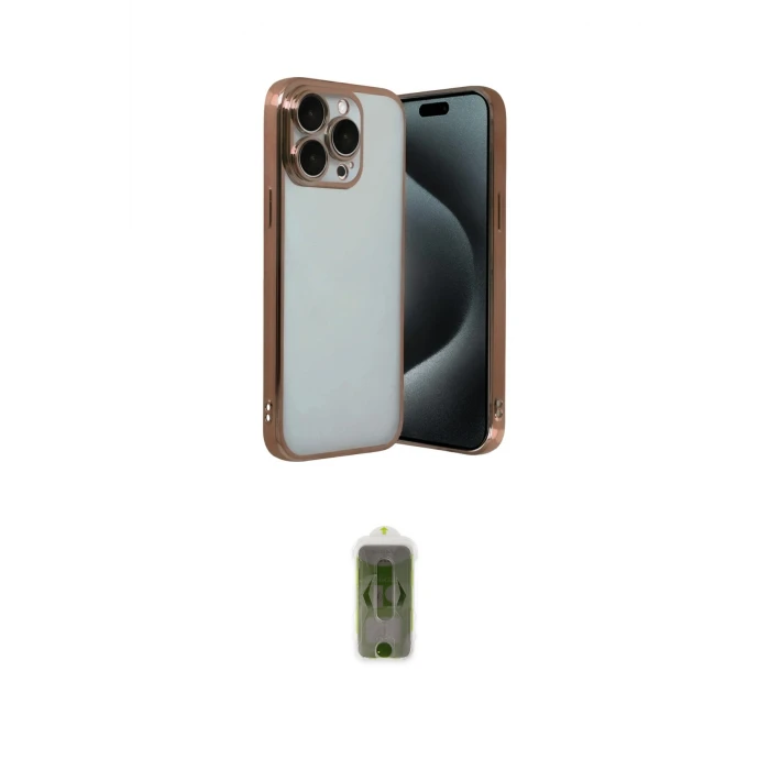 ieg™ iPhone 15 Pro Max Kılıf Vadi Minimal - Siyah Joko Magic 5D Hayalet Cam