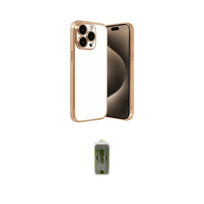 ieg™ iPhone 15 Pro Max Kılıf Vadi Minimal - Siyah Joko Magic 5D Hayalet Cam