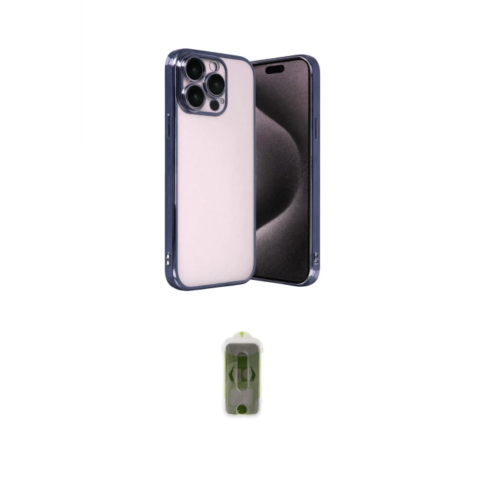 ieg™ iPhone 15 Pro Max Kılıf Vadi Minimal - Siyah Joko Magic 5D Hayalet Cam