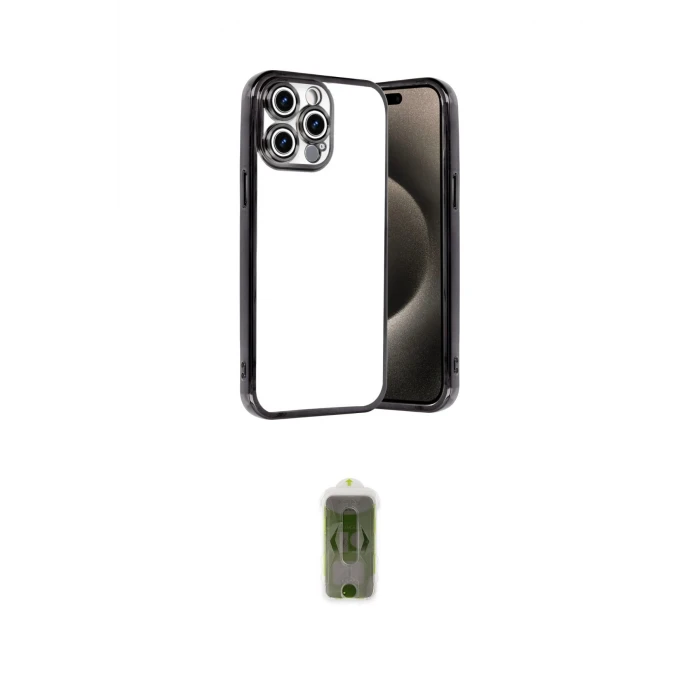 ieg™ iPhone 15 Pro Max Kılıf Vadi Minimal - Siyah Joko Magic 5D Hayalet Cam