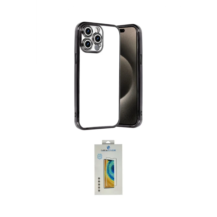 ieg™ iPhone 15 Pro Max Kılıf Vadi Minimal - Siyah Polymer Nano Ekran Koruyucu