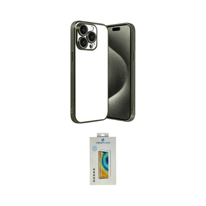 ieg™ iPhone 15 Pro Max Kılıf Vadi Minimal - Siyah Polymer Nano Ekran Koruyucu