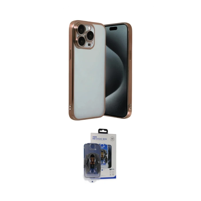 ieg™ iPhone 15 Pro Max Kılıf Vadi Minimal - Siyah Vanessa Magic Cam