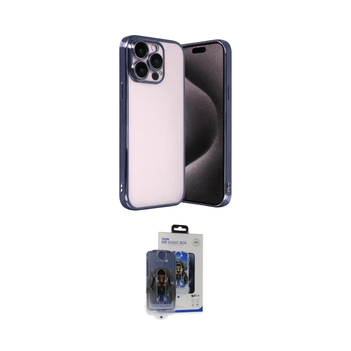 ieg™ iPhone 15 Pro Max Kılıf Vadi Minimal - Siyah Vanessa Magic Cam