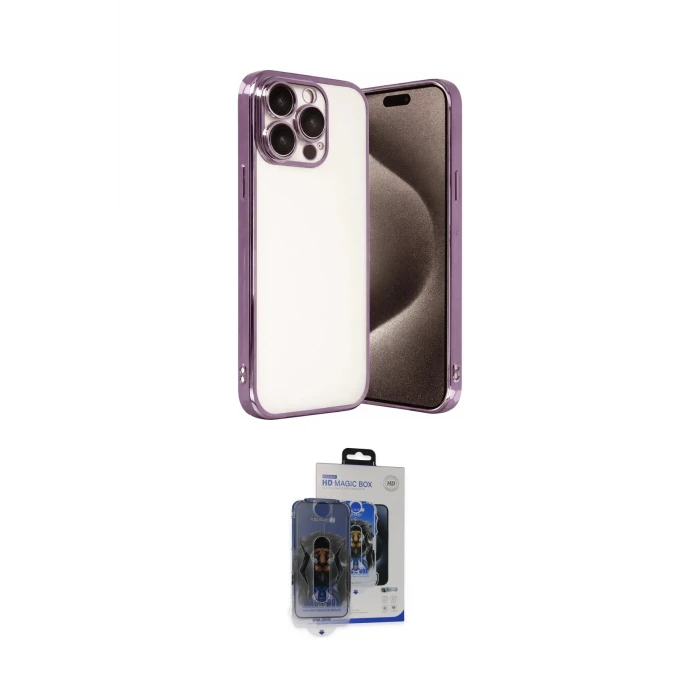 ieg™ iPhone 15 Pro Max Kılıf Vadi Minimal - Siyah Vanessa Magic Cam