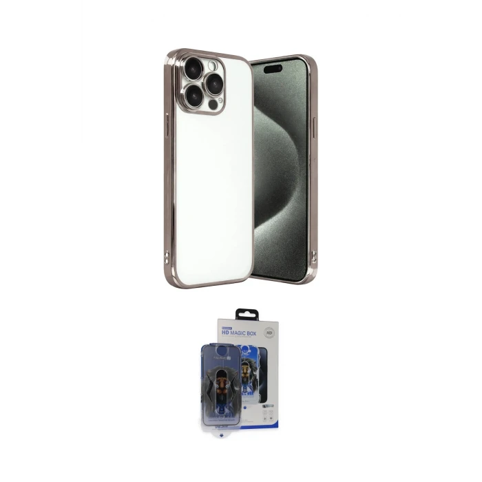 ieg™ iPhone 15 Pro Max Kılıf Vadi Minimal - Siyah Vanessa Magic Cam