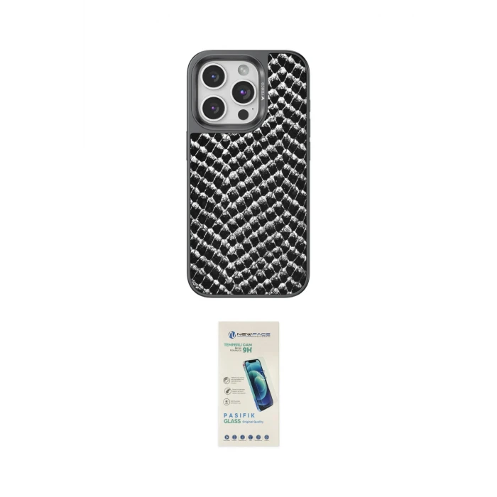 ieg™ iPhone 15 Pro Max Kılıf Vadi Özel Seri - Şeffaf Pasifik Cam Ekran Koruyucu