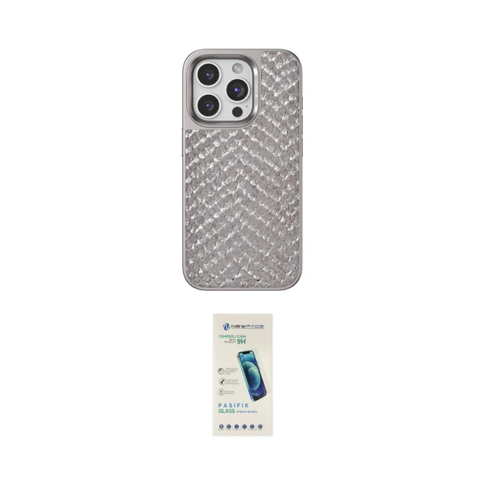 ieg™ iPhone 15 Pro Max Kılıf Vadi Özel Seri - Şeffaf Pasifik Cam Ekran Koruyucu