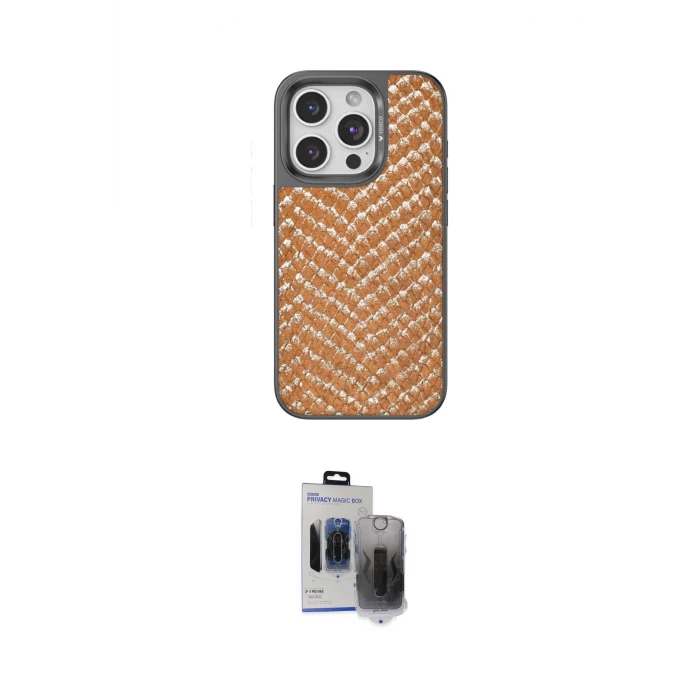 ieg™ iPhone 15 Pro Max Kılıf Vadi Özel Seri - Siyah Vanessa Magic Hayalet Cam