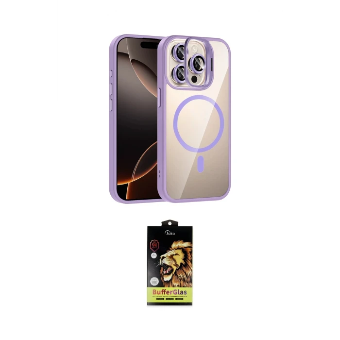 ieg™ iPhone 15 Pro Max Kılıf Yadigar Asil Koleksiyonu - Siyah Buffer Cam Ekran Koruyucu