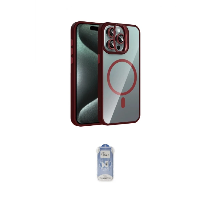 ieg™ iPhone 15 Pro Max Kılıf Yadigar Asil Koleksiyonu - Siyah Joko Magic 5D Cam