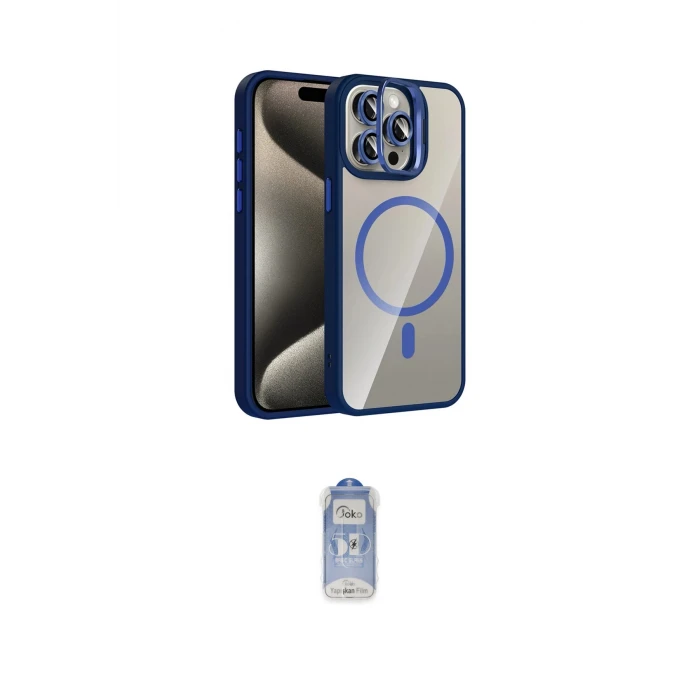 ieg™ iPhone 15 Pro Max Kılıf Yadigar Asil Koleksiyonu - Siyah Joko Magic 5D Cam