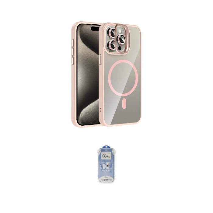 ieg™ iPhone 15 Pro Max Kılıf Yadigar Asil Koleksiyonu - Siyah Joko Magic 5D Cam