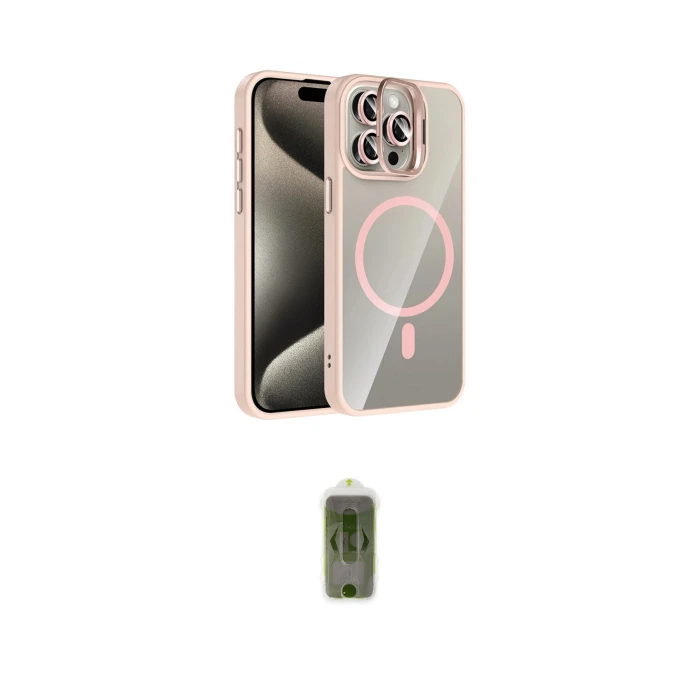 ieg™ iPhone 15 Pro Max Kılıf Yadigar Asil Koleksiyonu - Siyah Joko Magic 5D Hayalet Cam