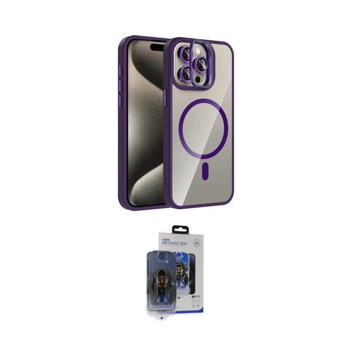 ieg™ iPhone 15 Pro Max Kılıf Yadigar Asil Koleksiyonu - Siyah Vanessa Magic Cam