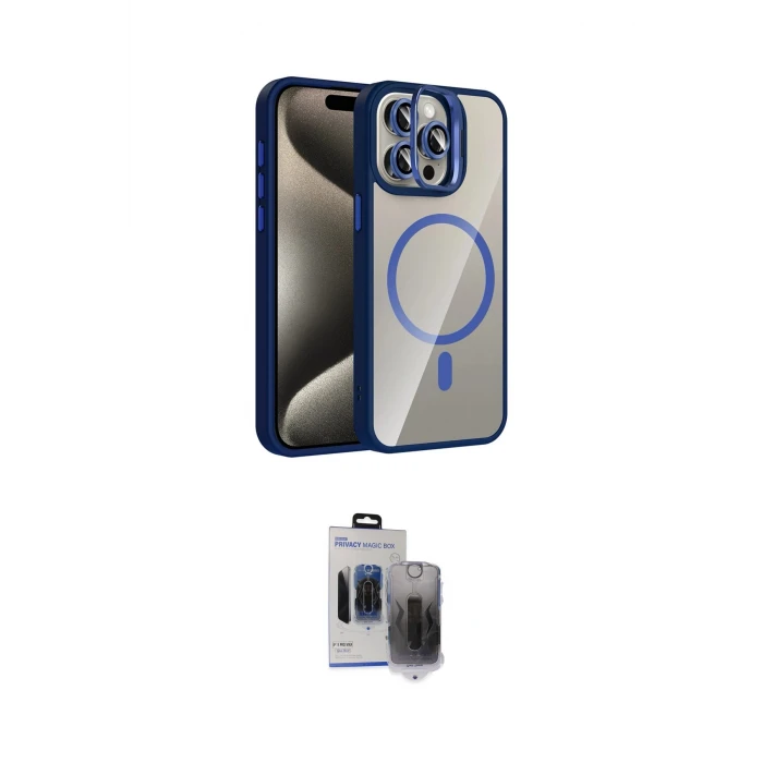 ieg™ iPhone 15 Pro Max Kılıf Yadigar Asil Koleksiyonu - Siyah Vanessa Magic Hayalet Cam