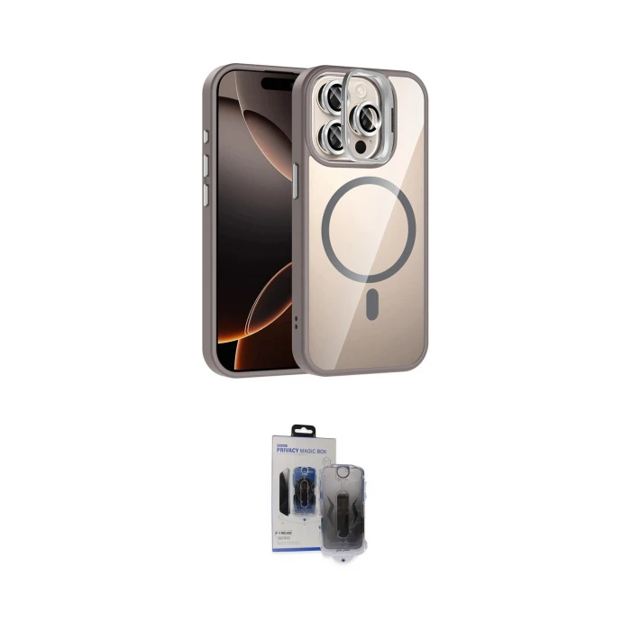 ieg™ iPhone 15 Pro Max Kılıf Yadigar Asil Koleksiyonu - Siyah Vanessa Magic Hayalet Cam