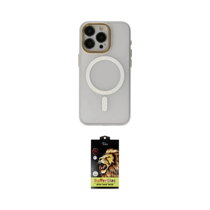 ieg™ iPhone 15 Pro Max Kılıf Yadigar Işık - Siyah Buffer Cam Ekran Koruyucu