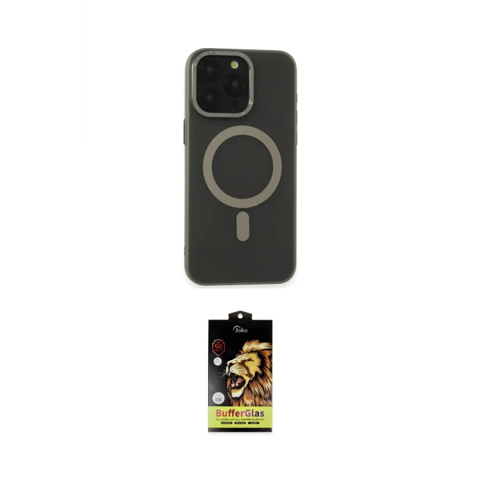 ieg™ iPhone 15 Pro Max Kılıf Yadigar Işık - Siyah Buffer Cam Ekran Koruyucu