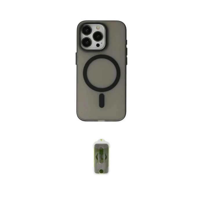 ieg™ iPhone 15 Pro Max Kılıf Yadigar Işık - Siyah Joko Magic 5D Hayalet Cam