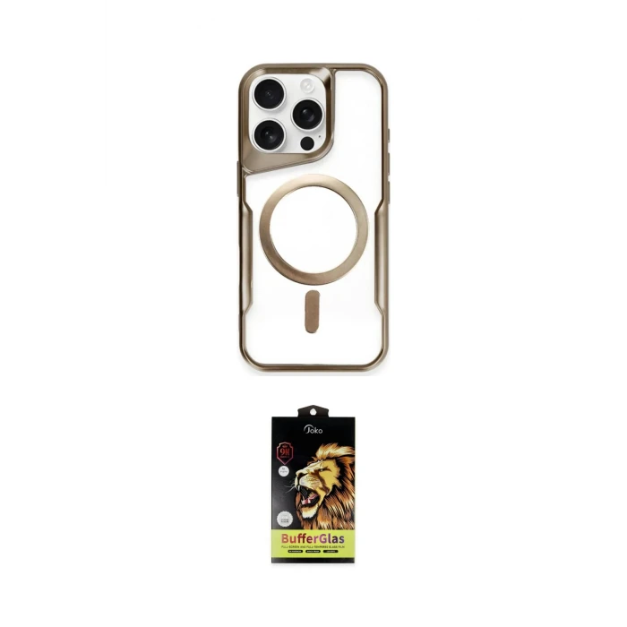 ieg™ iPhone 15 Pro Max Kılıf Yadigar Klasik Özel Seri - Siyah Buffer Cam Ekran Koruyucu