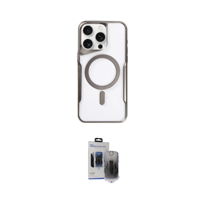 ieg™ iPhone 15 Pro Max Kılıf Yadigar Klasik Özel Seri - Siyah Vanessa Magic Hayalet Cam