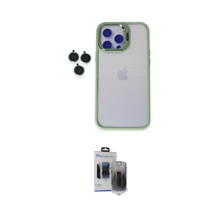 ieg™ iPhone 15 Pro Max Kılıf Yankı Asil Serisi - Siyah Vanessa Magic Hayalet Cam