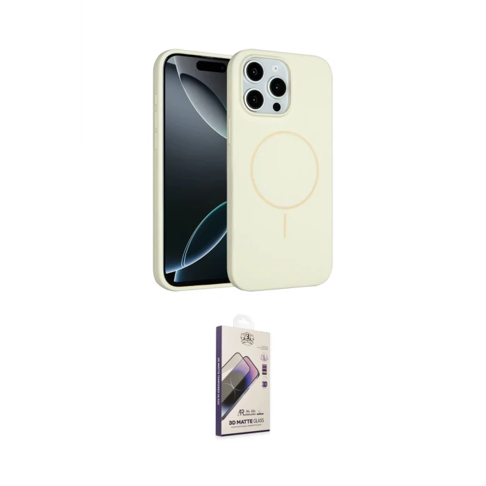 ieg™ iPhone 15 Pro Max Kılıf Yankı Form Serisi - Siyah Bilvis 3D Mat Cam Ekran Koruyucu