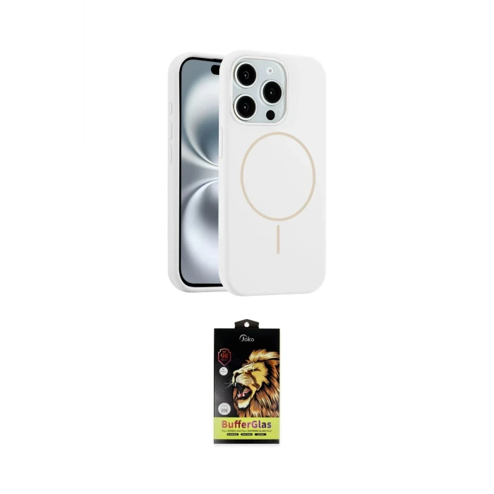 ieg™ iPhone 15 Pro Max Kılıf Yankı Form Serisi - Siyah Buffer Cam Ekran Koruyucu