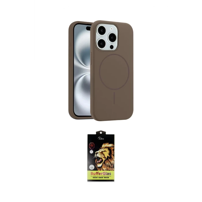 ieg™ iPhone 15 Pro Max Kılıf Yankı Form Serisi - Siyah Buffer Cam Ekran Koruyucu