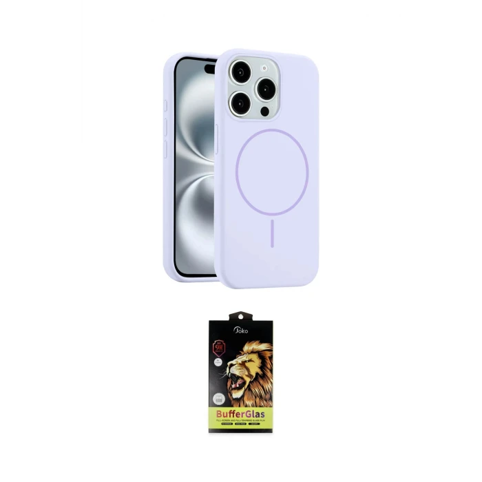 ieg™ iPhone 15 Pro Max Kılıf Yankı Form Serisi - Siyah Buffer Cam Ekran Koruyucu