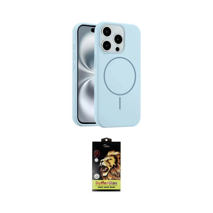 ieg™ iPhone 15 Pro Max Kılıf Yankı Form Serisi - Siyah Buffer Cam Ekran Koruyucu