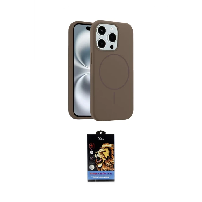 ieg™ iPhone 15 Pro Max Kılıf Yankı Form Serisi - Siyah Buffer Hayalet Cam Ekran Koruyucu