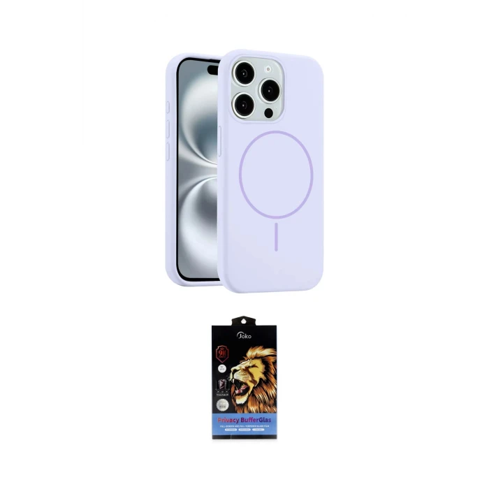 ieg™ iPhone 15 Pro Max Kılıf Yankı Form Serisi - Siyah Buffer Hayalet Cam Ekran Koruyucu