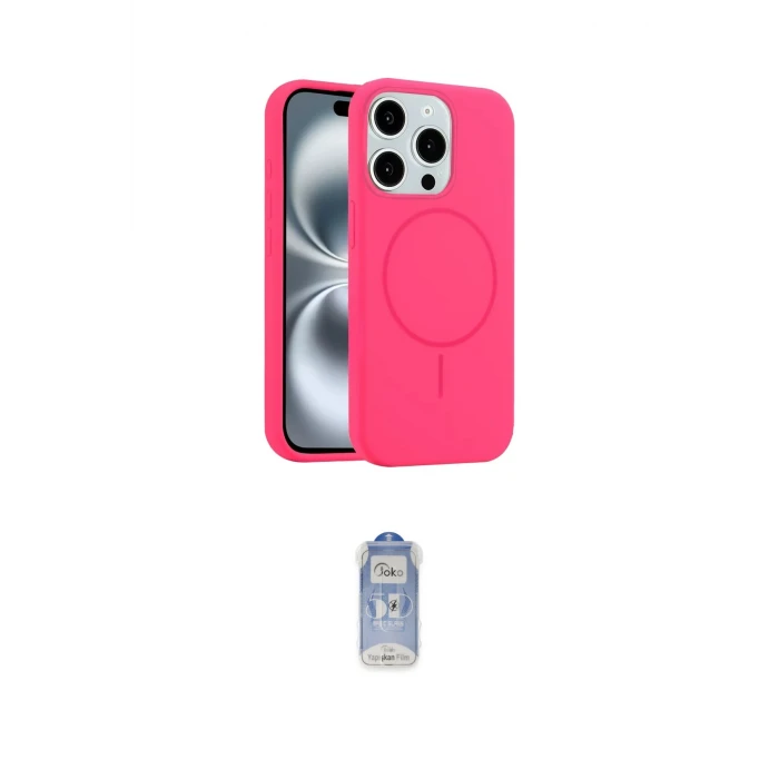 ieg™ iPhone 15 Pro Max Kılıf Yankı Form Serisi - Siyah Joko Magic 5D Cam