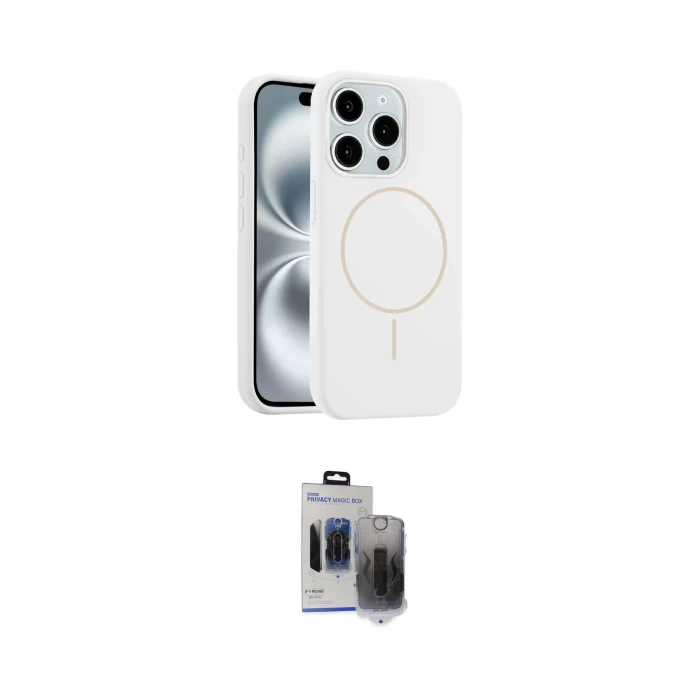 ieg™ iPhone 15 Pro Max Kılıf Yankı Form Serisi - Siyah Vanessa Magic Hayalet Cam